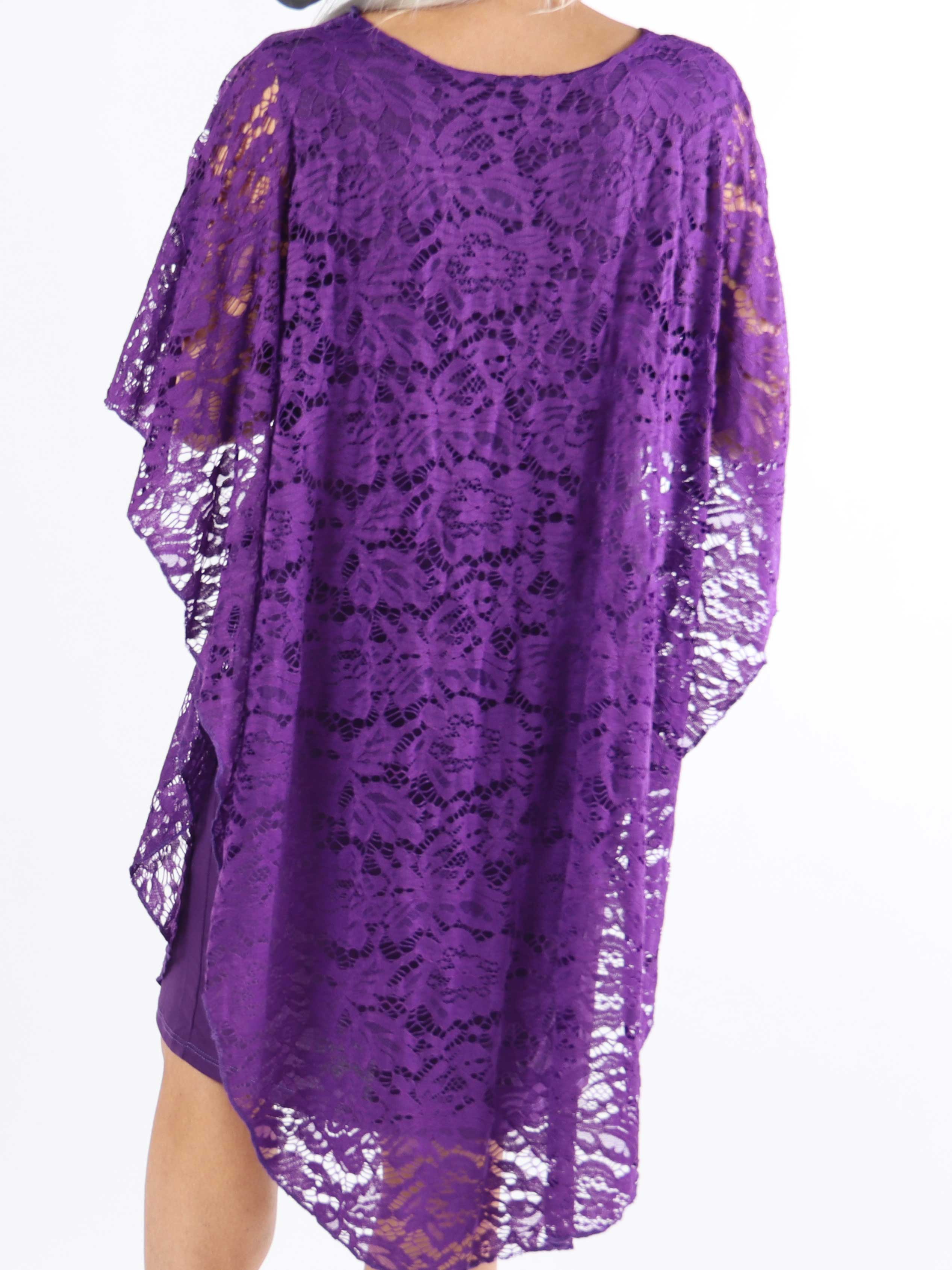 Kenya Lace - Sød plus size tunikakjole i blonde